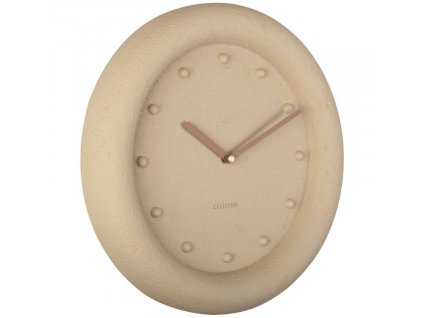 Béžové kulaté nástěnné hodiny Eirene 30 cm