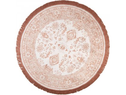 Růžový látkový kulatý koberec WLL REZA 160 cm