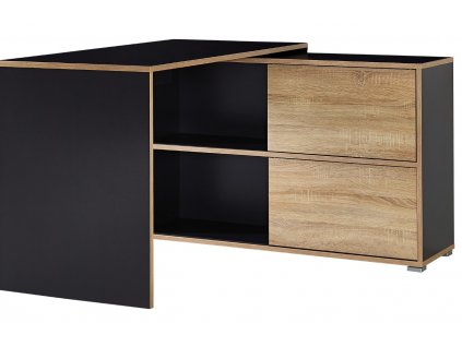 Antracitově šedý dřevěný kancelářský stůl Germania Slide s úložným prostorem
