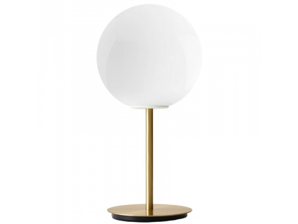 Leskle opálově bílá skleněná stolní lampa MENU TR 41 cm