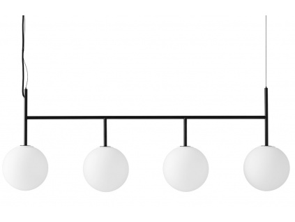 Matně opálově bílé skleněné závěsné světlo MENU TR II. 125 cm