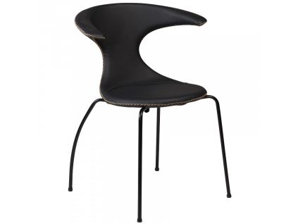 Černá kožená jídelní židle DAN-FORM Flair