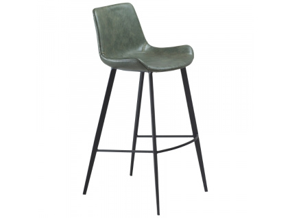 Zelená koženková barová židle DAN-FORM Hype 75 cm
