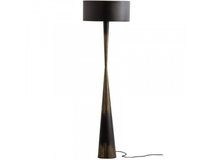 Černo zlatá kovová stojací lampa Bessie 151 cm