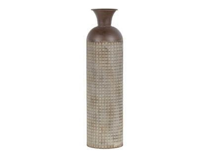 Hnědá kovová váza Kelcey 19 cm