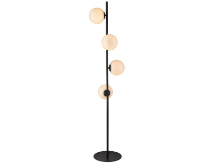 Černá stojací skleněná lampa Halo Design Twist 150 cm