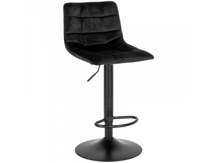 Černá sametová barová židle Nellie 63-83 cm