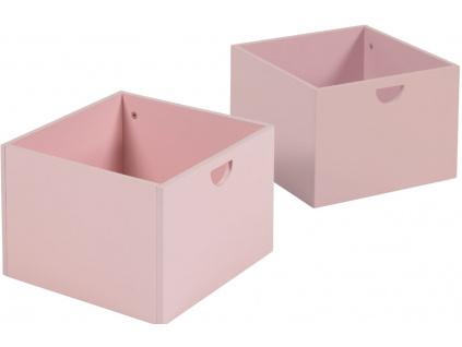 Set dvou růžových lakovaných úložných boxů Kave Home Nunila 36 x 25 cm