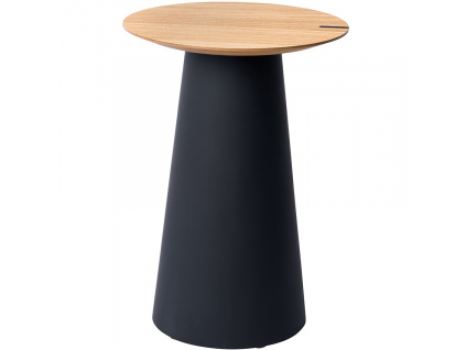 Dubový odkládací stolek Marco Barotti 45 cm s matnou černou podnoží