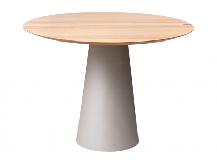 Dubový jídelní stůl Marco Barotti 110 cm s matnou stříbrnou podnoží