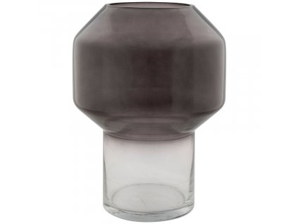 Kouřově šedá skleněná váza Marala 19,5 cm