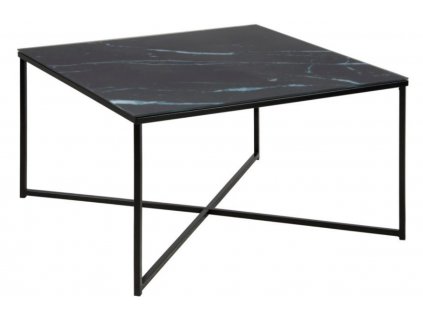 Černý skleněný konferenční stolek Venice 80x80 cm
