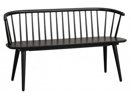Černá dřevěná jídelní lavice ROWICO CARMEN 134 cm