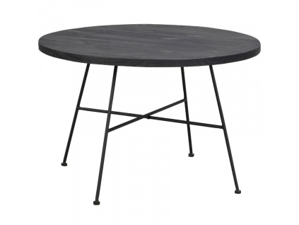 Černý borovicový konferenční stolek ROWICO GRAFTON 70 cm