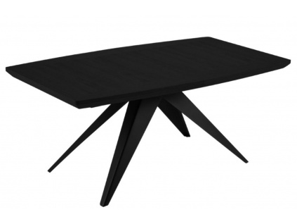 Černý dubový rozkládací jídelní stůl Windsor & Co Sky 100 x 200-300 cm