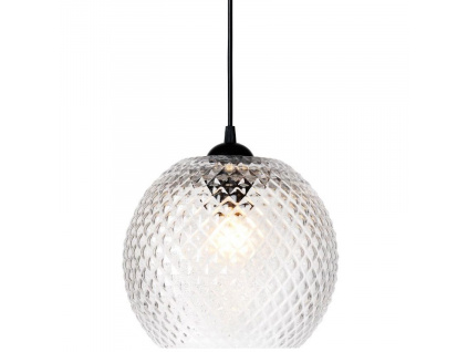 Transparentní skleněné závěsné světlo Halo Design Nobb Ball 22 cm