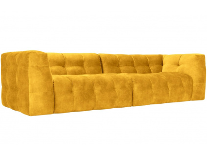 Žlutá sametová čtyřmístná pohovka Windsor & Co Vesta 280 cm