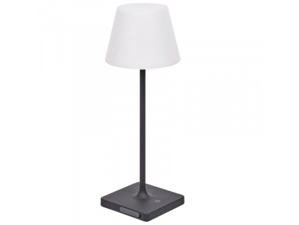 Černobílá plastová zahradní stolní LED lampa Kave Home Aluney