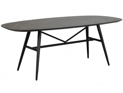 Černý keramický jídelní stůl ROWICO SPRINGDALE 200 x 98 cm