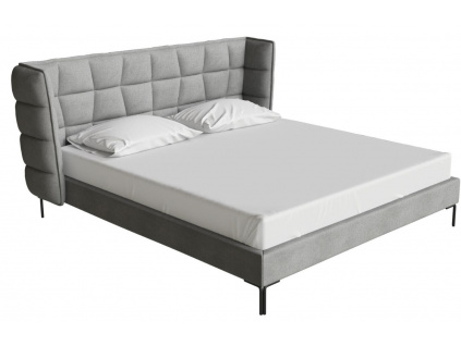 Šedá látková dvoulůžková postel Miotto Monza 180 x 200 cm