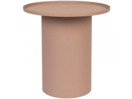 Růžový matný kovový odkládací stolek WLL SVERRE 45,5 cm