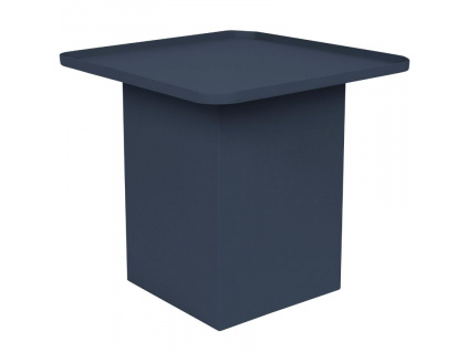 Tmavě modrý matný kovový odkládací stolek WLL SVERRE 44 x 44 cm