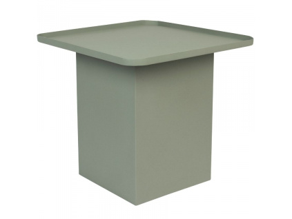Zelený matný kovový odkládací stolek WLL SVERRE 44 x 44 cm