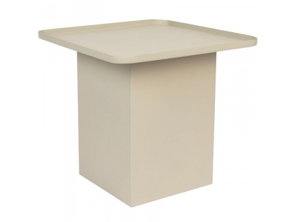 Krémově bílý matný kovový odkládací stolek WLL SVERRE 44 x 44 cm