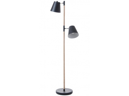 Černá kovová stojací lampa Kerry