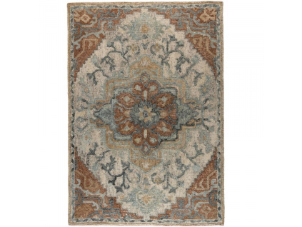 Modro hnědý látkový koberec DUTCHBONE AMORI 200 x 300 cm