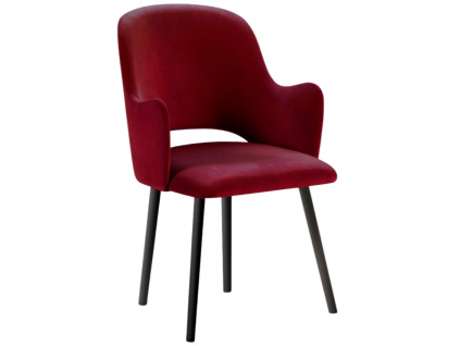 Červená sametová jídelní židle MICADONI MARINČervená sametová jídelní židle MICADONI MARIN