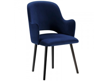 Královsky modrá sametová jídelní židle MICADONI MARIN