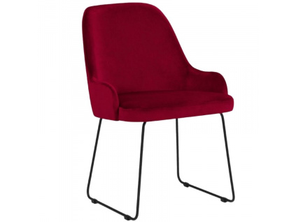 Červená sametová jídelní židle MICADONI OLIVINE