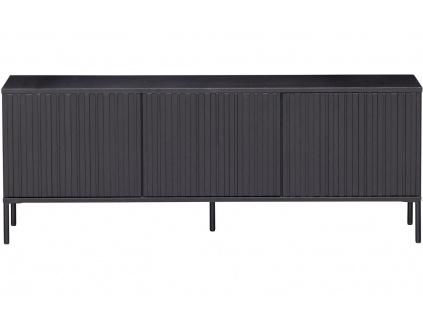 Černý borovicový TV stolek Gravia 150 x 44 cm