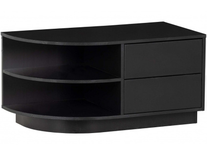 Černý borovicový TV stolek Frederica 78 x 40 cm, levý
