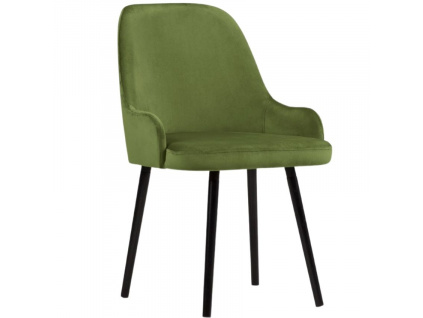 Zelená sametová jídelní židle MICADONI FLINT