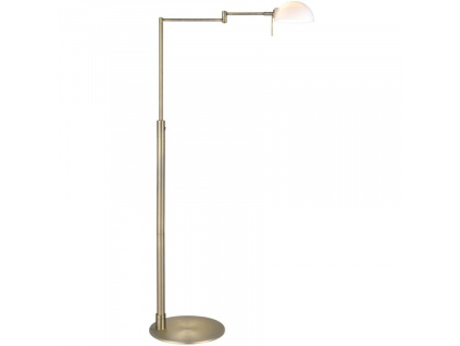 Mosazná skleněná stojací lampa Halo Design Kjobenhavn 123 cm