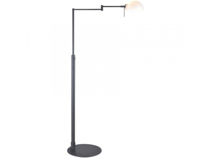 Černá skleněná stojací lampa Halo Design Kjobenhavn 123 cm