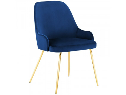 Královsky modrá sametová jídelní židle MICADONI CADIZ