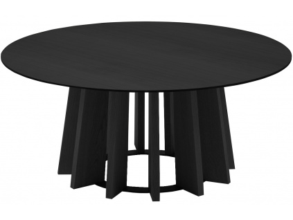 Černý dubový kulatý konferenční stolek Micadoni Mojave 100 cm