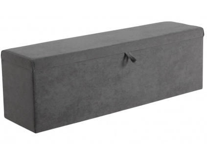 Šedá sametová lavice s úložným boxem Royal Sleeper Bragi 150 cm