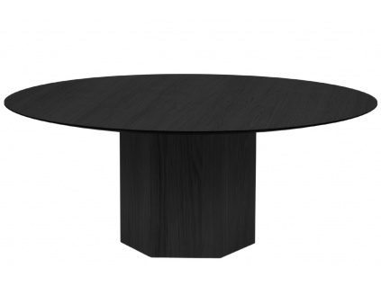 Černý dubový kulatý konferenční stolek Micadoni Sahara 100 cm