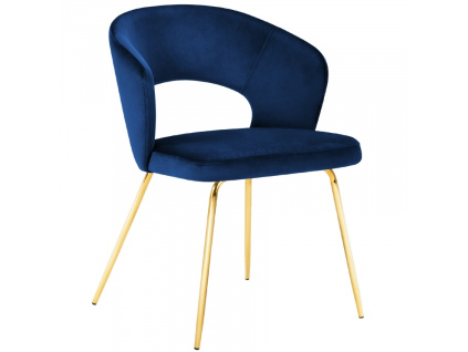 Královsky modrá sametová jídelní židle MICADONI WEDI