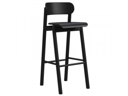 Černá dubová barová židle Honza 77 cm