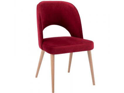 Červené sametová jídelní židle Jolene
