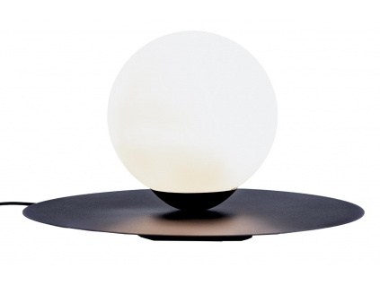 Černobílá skleněná stolní lampa Lyon M