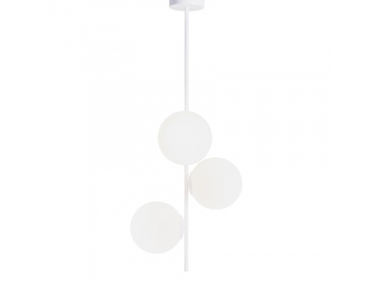 Bílé skleněné závěsné světlo Bubbly 93 cm