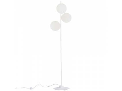 Bílá skleněná stojací lampa Bubbly 155 cm