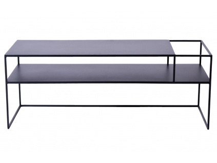 Černý kovový TV stolek Alonso 120 x 45 cm, pravý