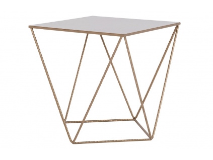 Zlatý kovový konferenční stolek Deryl 55 x 55 cm